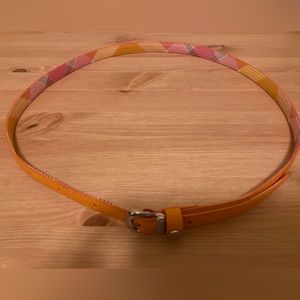 Jim Thompson Skinny Leather Belt in Orange